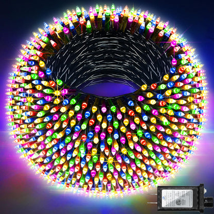 QUHUATU 750 LED 240FT Christmas Lights Outdoor,12 Lighting Modes Christmas String Lights with Timer, Dimmable Multicolor LED StringLights Waterproof for Yard Tree Wedding Party Holiday Multicolor