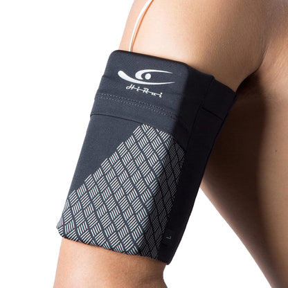 HiRui Universal Sports Armband Cell Phone Armband Sleeves Running Armband for Exercise Workout, Compatible with iPhone 17/17Plus/Pro/16/15/15Plus/14 Samsung Galaxy All Phones (Medium, Black)