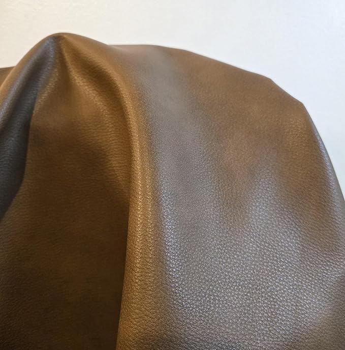 Walnut Brown Soft Faux Leather Fabric PU Leather by the Yard Synthetic Pleather