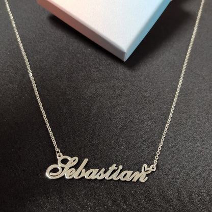 A168A Juan Custom Name Necklace Customized Personalized Plated Name Necklace for Mother Daughter Christmas New Year Silver