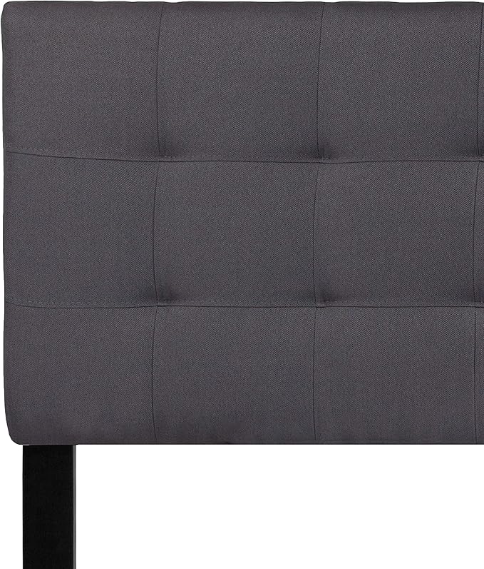 Flash Furniture Bedford Tufted Upholstered Queen Size Headboard in Dark Gray