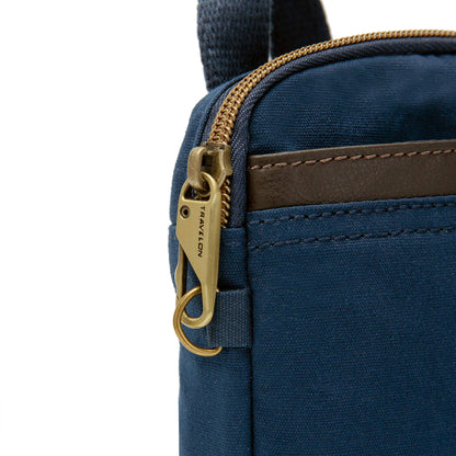 Travelon Unisex Adults Anti-theft Courier Mini Crossbody Cross Body Bag, Navy, 4.5 X 6.5 X 1.75 US