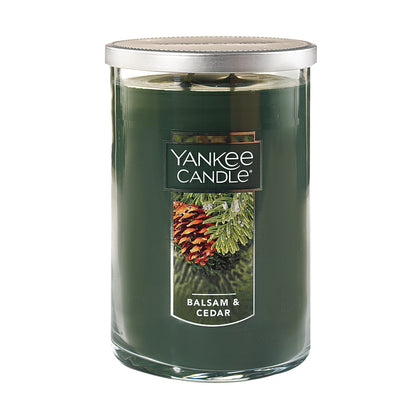 Yankee Candle, Balsam & Cedar Scented Candle, 22oz Large 2-Wick Tumbler with up to 110 Hour Burn Time