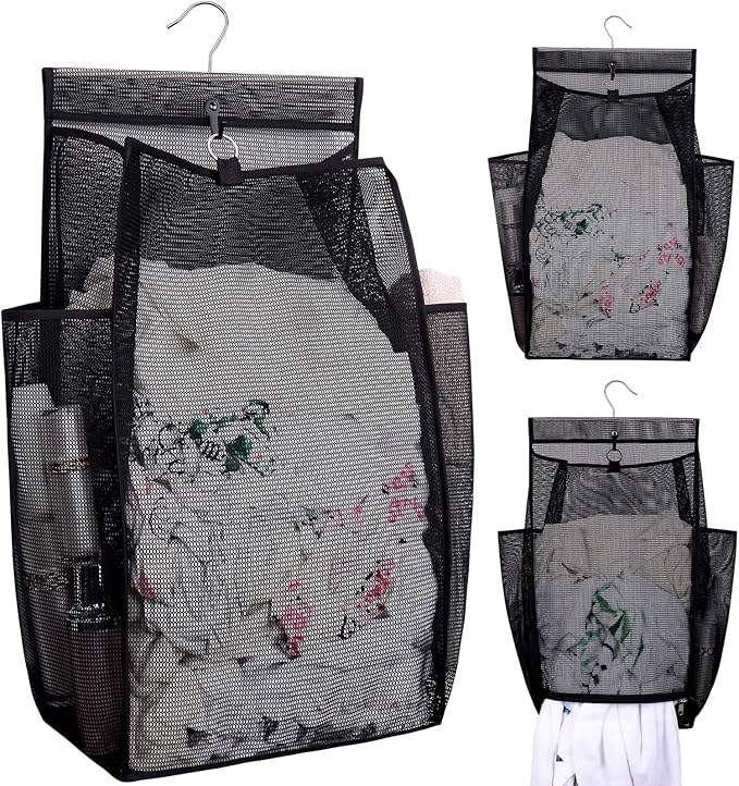 Hanging Collapsible Breathable Mesh Laundry Hamper, Fast Drying Portable Space