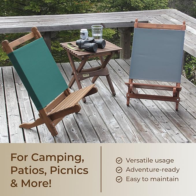 BYER OF MAINE Pangean Lounger Chair – Portable, Lightweight, Foldable Wood and