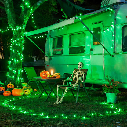 JMEXSUSS 200 LED Christmas Lights Outdoor, 66ft Connectable Green String Lights Plug in, 8 Modes Waterproof Green Lights for St Patrick's Day Outside Indoor Yard Tree Fence Rail Halloween Xmas Decor