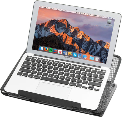 Simple Houseware Mesh Laptop Stand with 11-Levels Adjustable Ventilated Computer Holder, Black