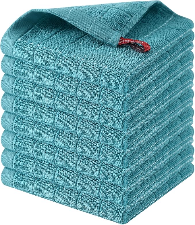 Homaxy 100% Cotton Terry Kitchen Dish Cloths, Ultra Soft and Absorbent Dish