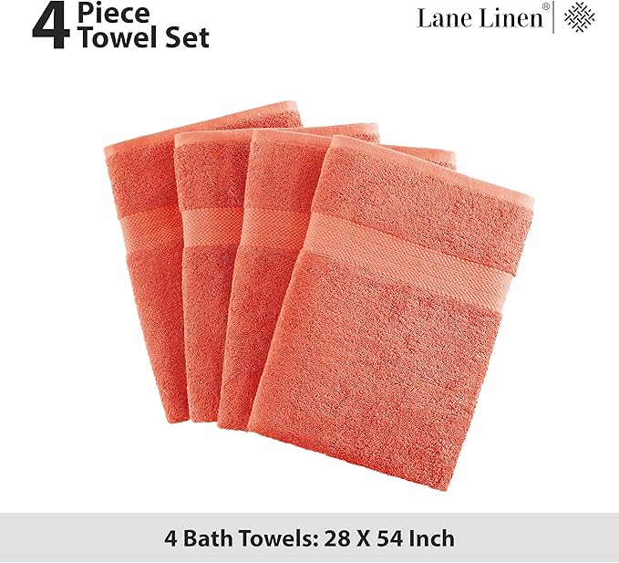 LANE LINEN 100% Ring Spun Cotton Bath Towels
