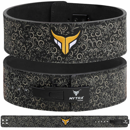 Mytra Fusion Gym Belt whit Buckle Weight Lifting Belt for Gym, Fitness, Workout, women & men Weightlifting Belt (Black, M)