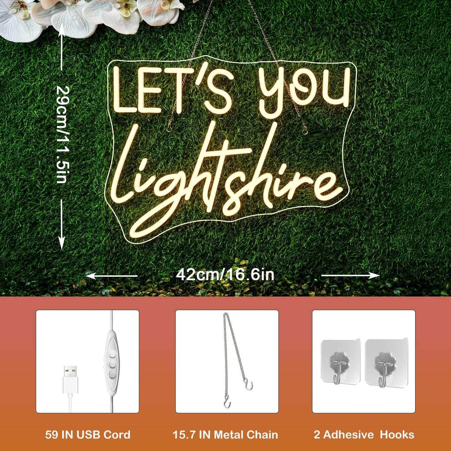 Let's You Light Shine Neon Lights in Bedroom Warm White Christian Neon Sign for Wall Decor Bible Verse Wall Art Religious Gifts for Lords Prayer Decor Jesus Gift to Women