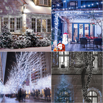 LAMPHOME 33ft Christmas Decorative Mini Lights, 100 LED Transparent Wire Fairy Starry String Lights Plug in, 11 Lighting Modes, for Indoor Outdoor Xmas Tree Wedding Party Decoration (White)