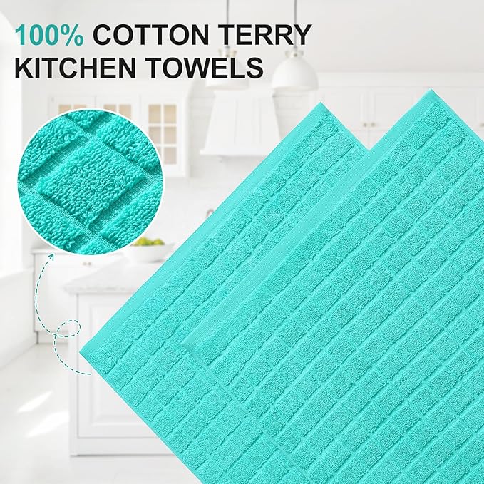 Homaxy Premium Cotton Kitchen Towels 16"x 28", Large Natural Ring Spun 390 GSM