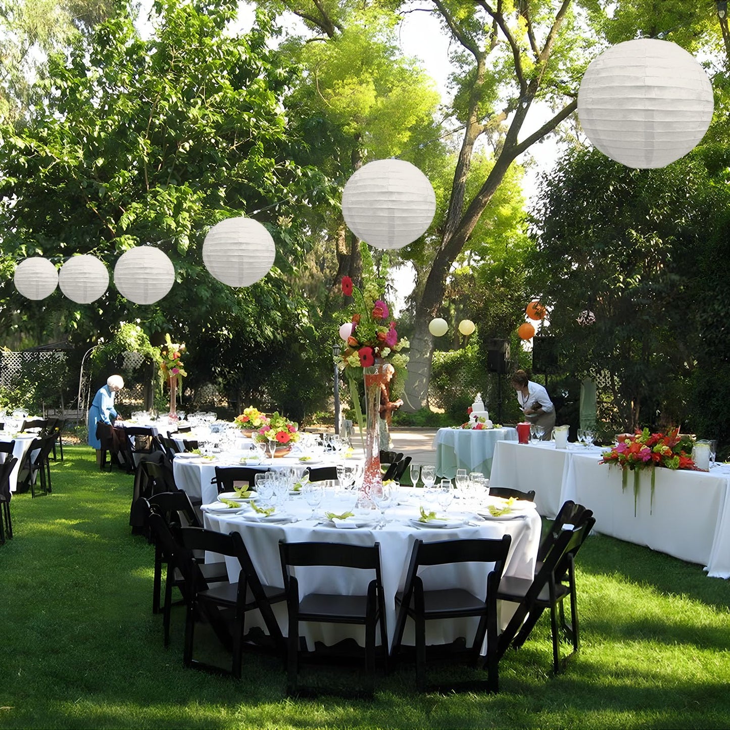 20Pcs Gray Paper Lanterns for Parties, 6” 8” 10” 12” Chinese Asian Hanging Round Paper Lanterns for Birthday Wedding Halloween Christmas Home Decor Party Decor