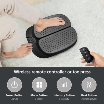 Snailax Foot Massager Machine with Heat,Remote Control, FSA HSA Eligible, Adjustable Vibration Feet Massager Machine Increased Blood Circulation,Plantar Fasciitis, Stress (Black)