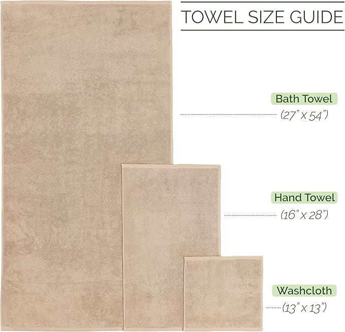 Elegant Comfort Luxury 6-Piece Towel Set, Premium Soft 100% Turkish Cotton