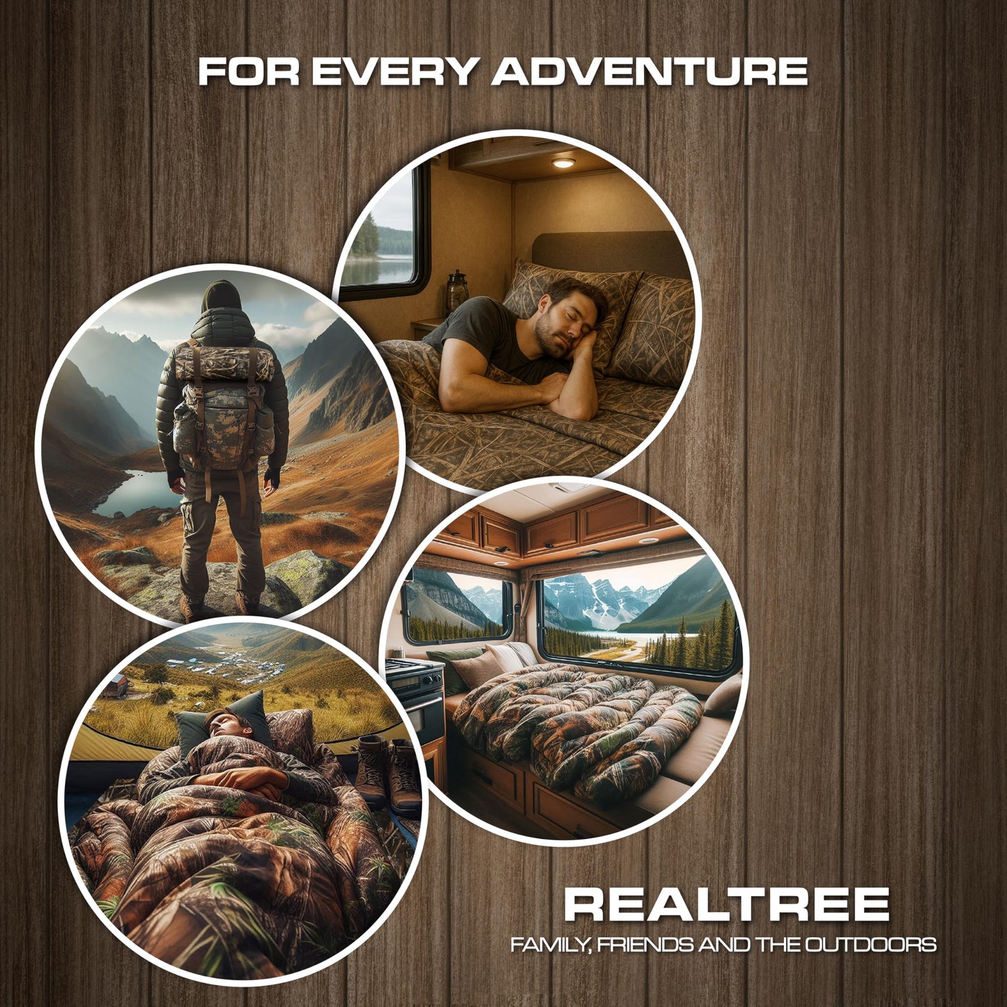 VISI-ONE Realtree Max-5 Queen Camo 4 Piece Sheet Set – Lightweight, Cooling, Wrinkle-Free Microfiber 13" Deep Pocket Sheets, Unisex Rustic Western Farmhouse Style Made to Complement All Living Spaces