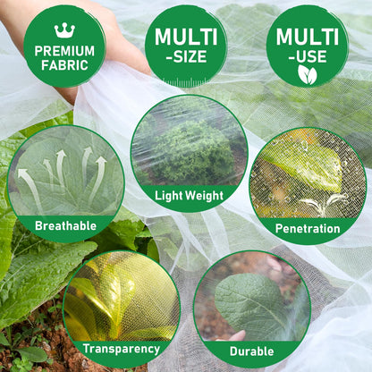 2Pack 10x30ft Garden Netting Mesh Barrier, Ultra Fine Mosquito Net for Patio,Garden Netting for Raised Beds,Fruit Tree Netting for Garden Protection Blueberry Bush Netting Cover