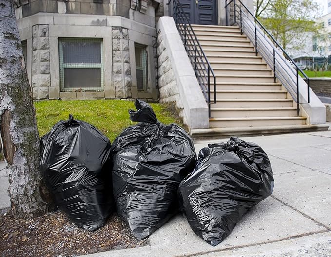 Tasker Contractor Garbage Bags 55 Gallon, 3 Mil Black Contractor Garbage Bag
