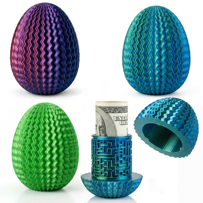 Vernargoo 3 Pack Egg Mystery Puzzle with Hidden Compartment – Plastic Money Box & Puzzle Box for Cash Gift, Brain Teaser Puzzles, Birthday Money Pull Box, Puzzle Storage Cash Box Gift Box