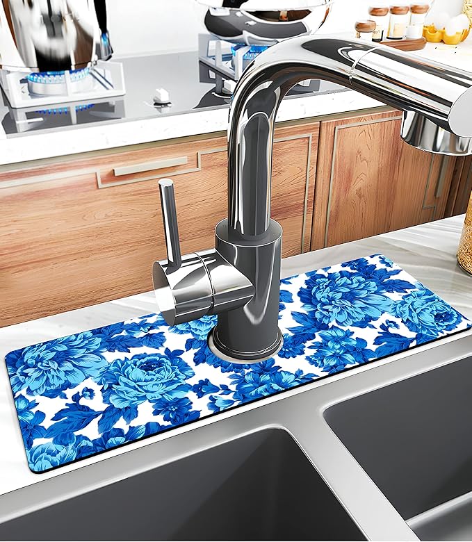 Kitchen Sink Splash Guard Faucet Mat Super Absorbent Fast Drying Mat Sink