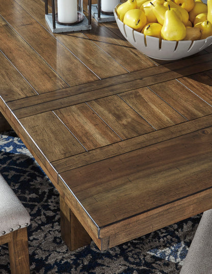 Signature Design by Ashley Moriville Rectangular Dining Extension Table, 2 Extension Leaves, Seats 8, 36" W x 86" D x 30.13" H, Wood & Acacia Veneer, Brown