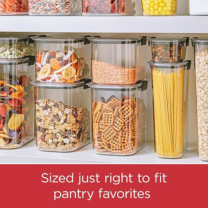 Rubbermaid Brilliance Plastic Food Storage Pantry Baking Set, 3 Containers