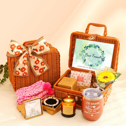 Friend Birthday Gifts for Women - Unique Basket Box for BFF, Best Friends, Funny Bestie