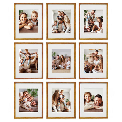 Sheffield Home 9 Piece Gallery Wall Frame Set, 11x14 Inch, Antique Bronze
