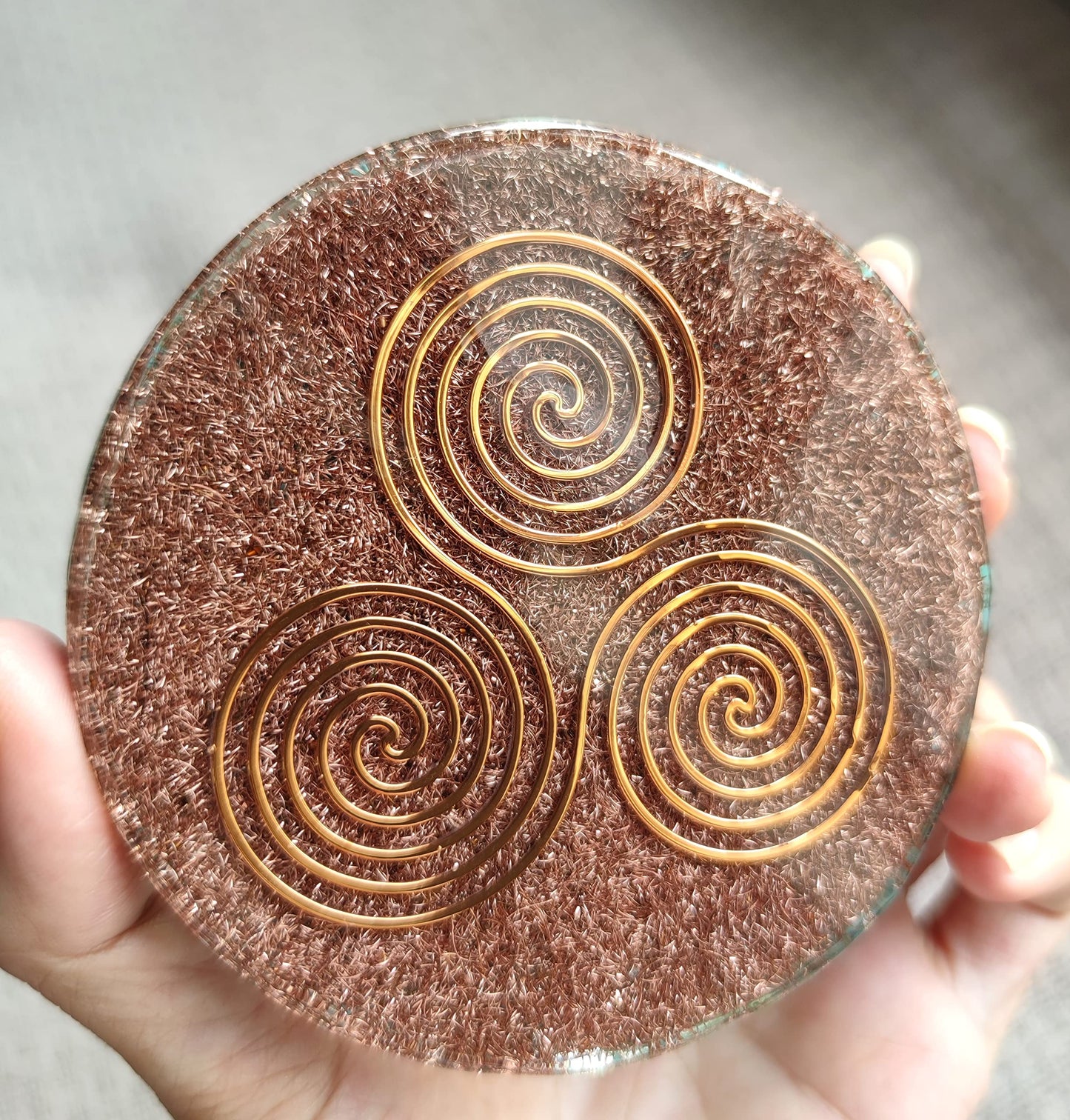 ZZYBIA LARGE 4" Turquoise Crystals Metatron's Cube Merkaba Coaster Water Charging Plate Energy Dome