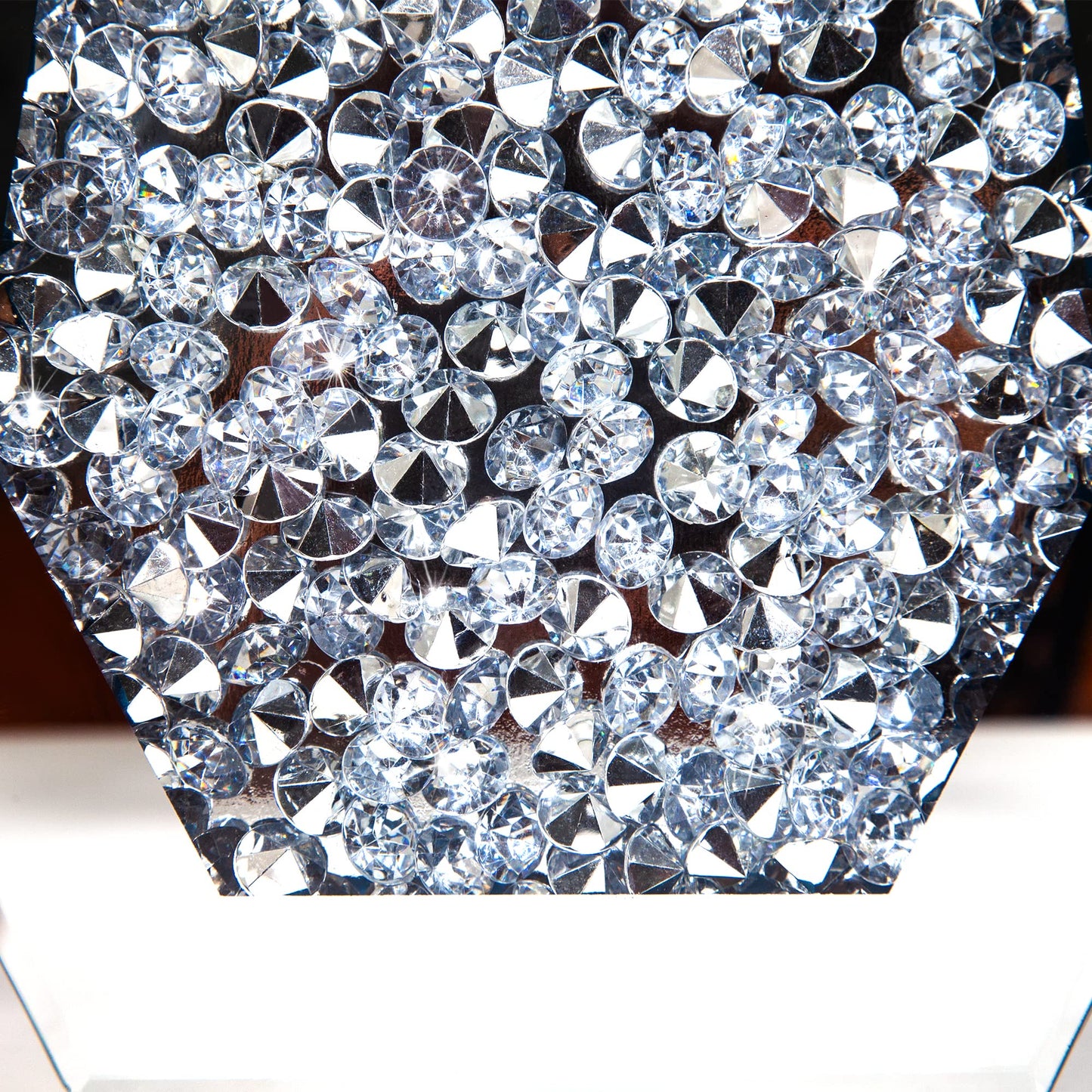Crushed Diamond Mirrored Flower Vase Large Glass Vase Modern Crystal Decorative Mirror Vases Stunning Luxury Tall Floor Vase for Centerpieces Flowers Home Decor, Silver, 14" H. Can’t Hold Water.