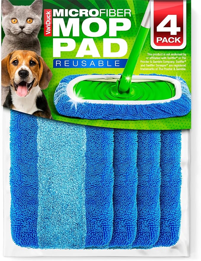VanDuck Reusable Pet Heavy Duty Mop Pads Compatible
