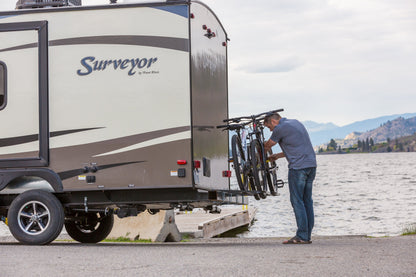 Swagman RV Approved 2 Bike RV Bumper Mount Rack – U-Bolt Mounted Carrier for Travel Trailers and RVs