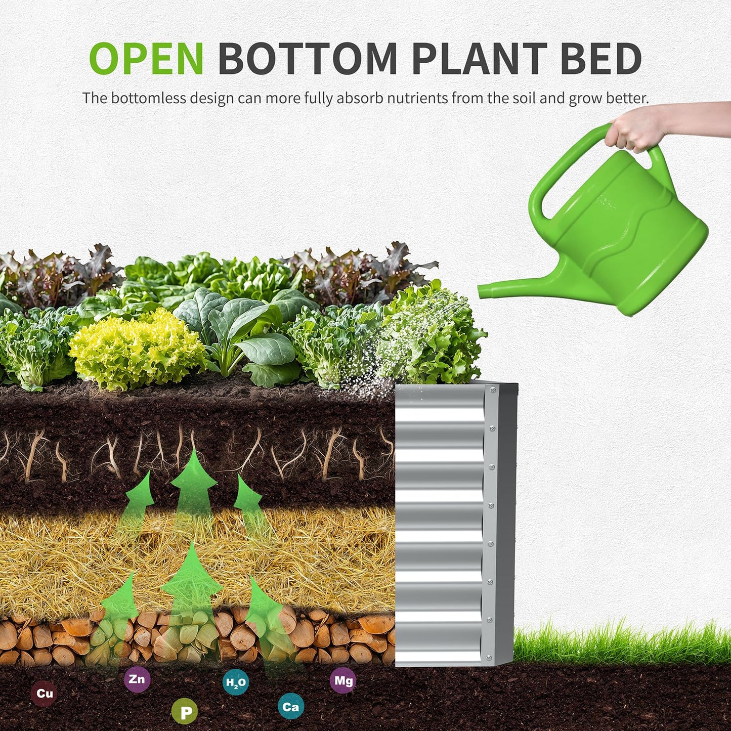 6X3X2ft (1 Pack) Galvanized Raised Garden Bed,Outdoor Courtyard Planter Box Metal Patio Kit Planting Bed for Vegetables Flowers Herb,The material is thickened and not prone to deformation or rust