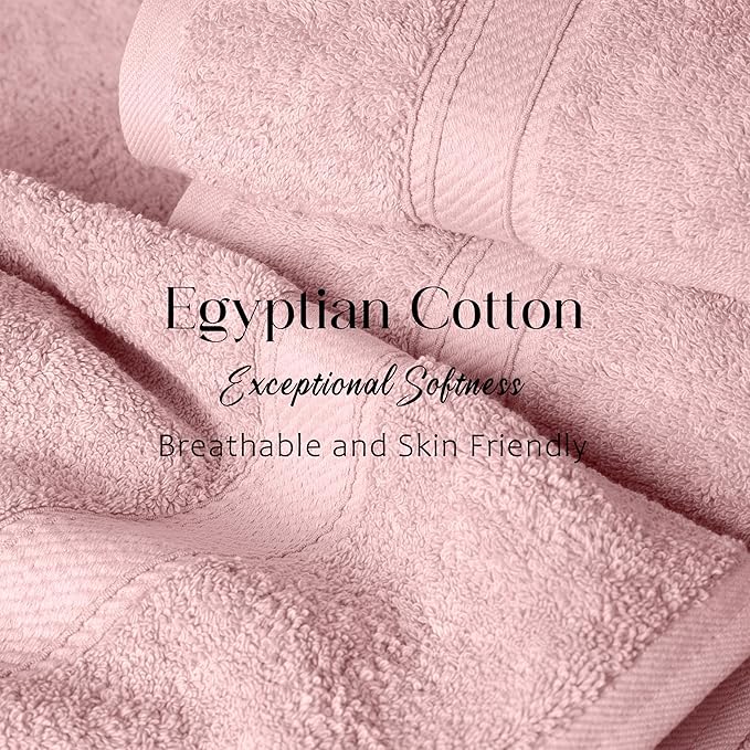 SUPERIOR Egyptian Cotton Pile Bath Towel Set of 2, Ultra Soft Luxury Towels