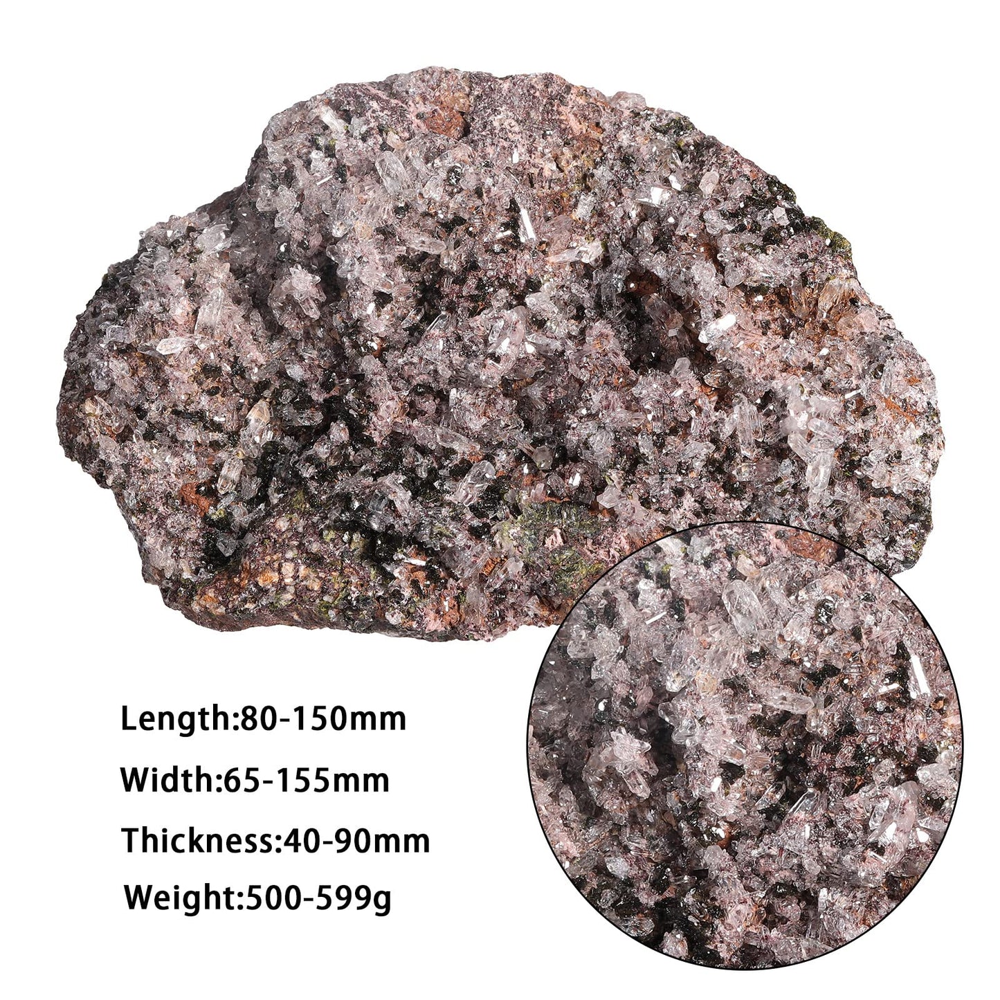 Rockcloud Natural Epidote Raw Crystal Stone Cluster Irregular Shaped Specimen for Home Decoration, 1.10 lb to 1.32 lb