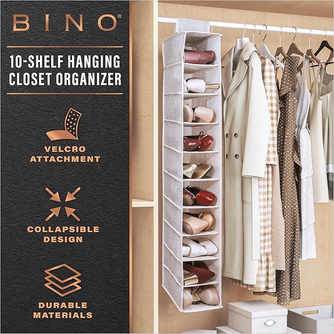 BINO 10-Shelf Shoe Closet Organizer