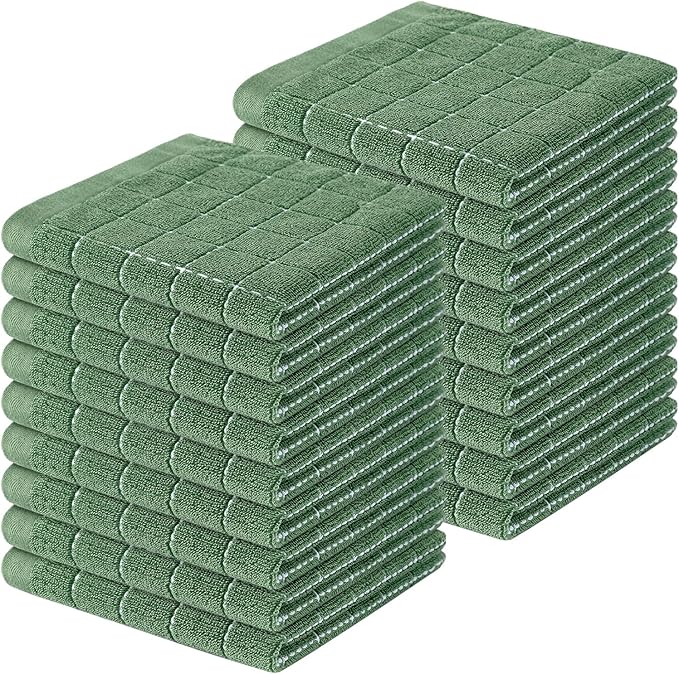 Homaxy 100% Cotton Terry Kitchen Dish Cloths, Ultra Soft and Absorbent Dish