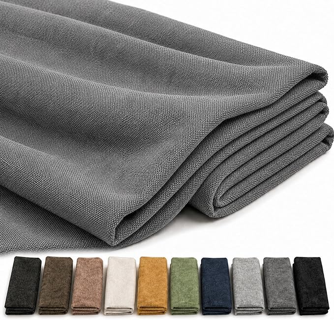Mini Chenille Linen Blend Upholstery Fabric by the Yard, 57 Inch Wide Soft