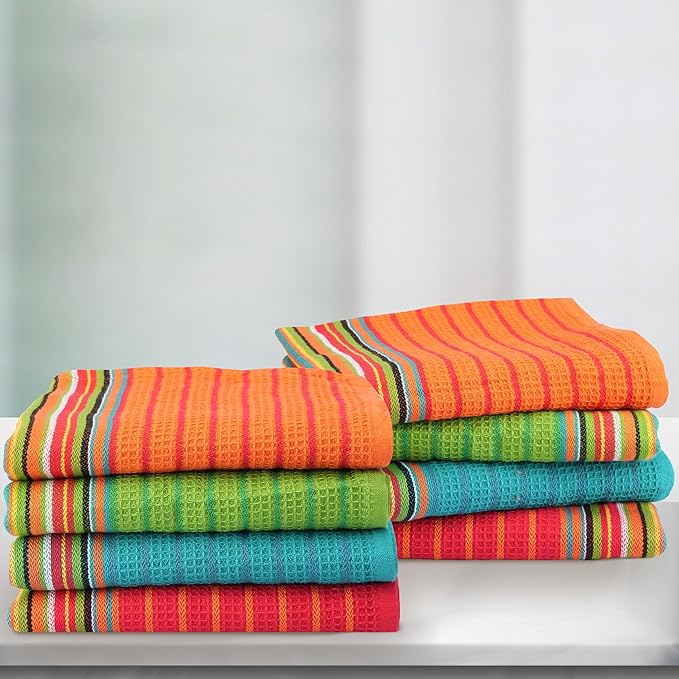 THREAD SPREAD Kitchen Dish Towels, 100% Cotton Salsa Towels, Highly Absorbent
