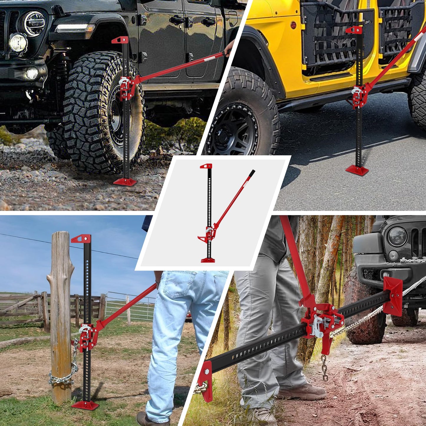 GarveeTech Farm Jack,33" High Lift f-Arm J-ack,7000 Lbs Capacity Ratcheting Off Road f-Arm J-ack, Utility Heavy-Duty f-Arm J-ack for Tractor, Truck, SUV, Bumper Lift, Lift Height 5.12-25.39 Inches