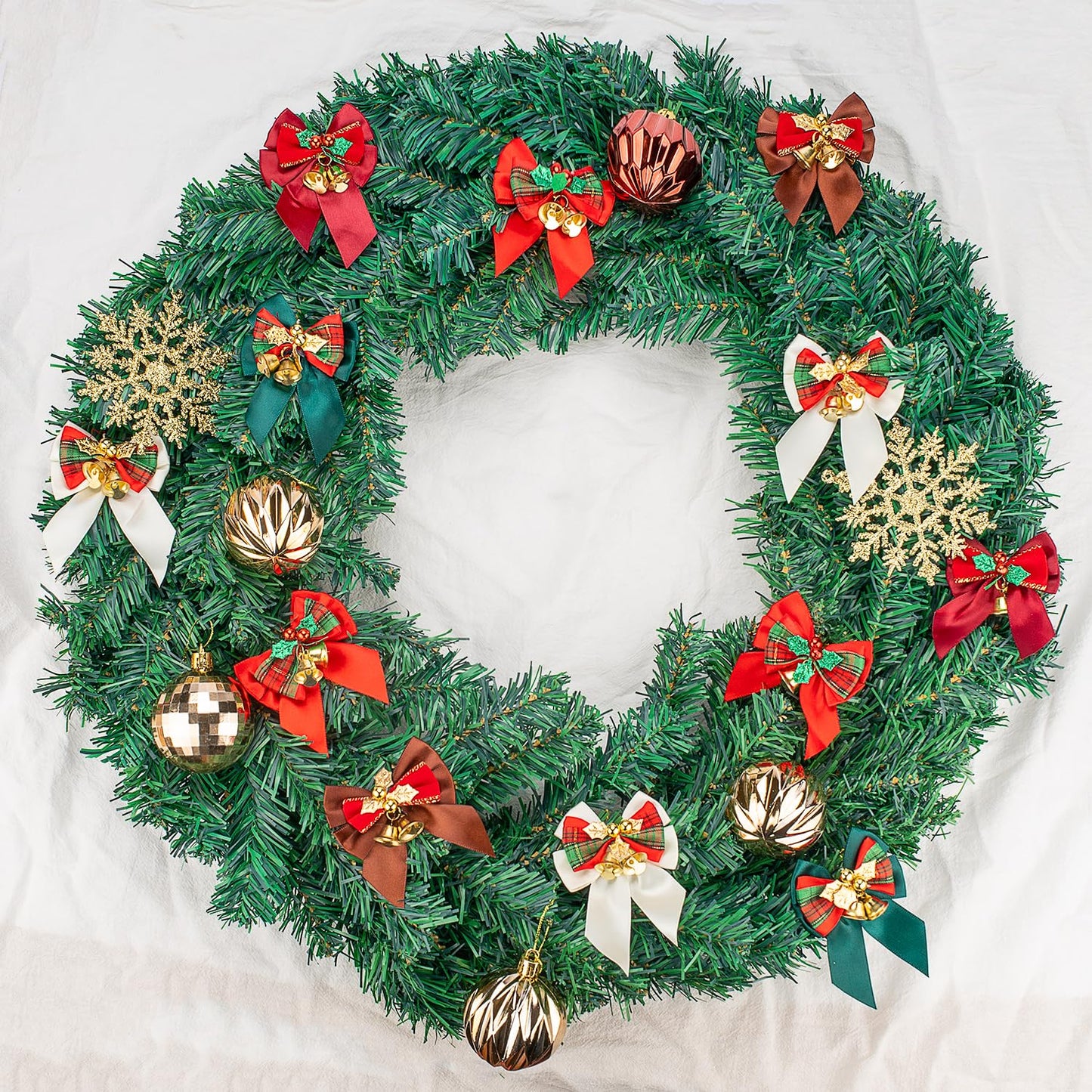 Voeveca 20 Pack Christmas Bows, Bowknot Wreath Bow with Jingle Bells for Christmas Garland Tree, Crafts, Wrapping, Wreath Xmas Hanging Ornaments Decor (20, Red)
