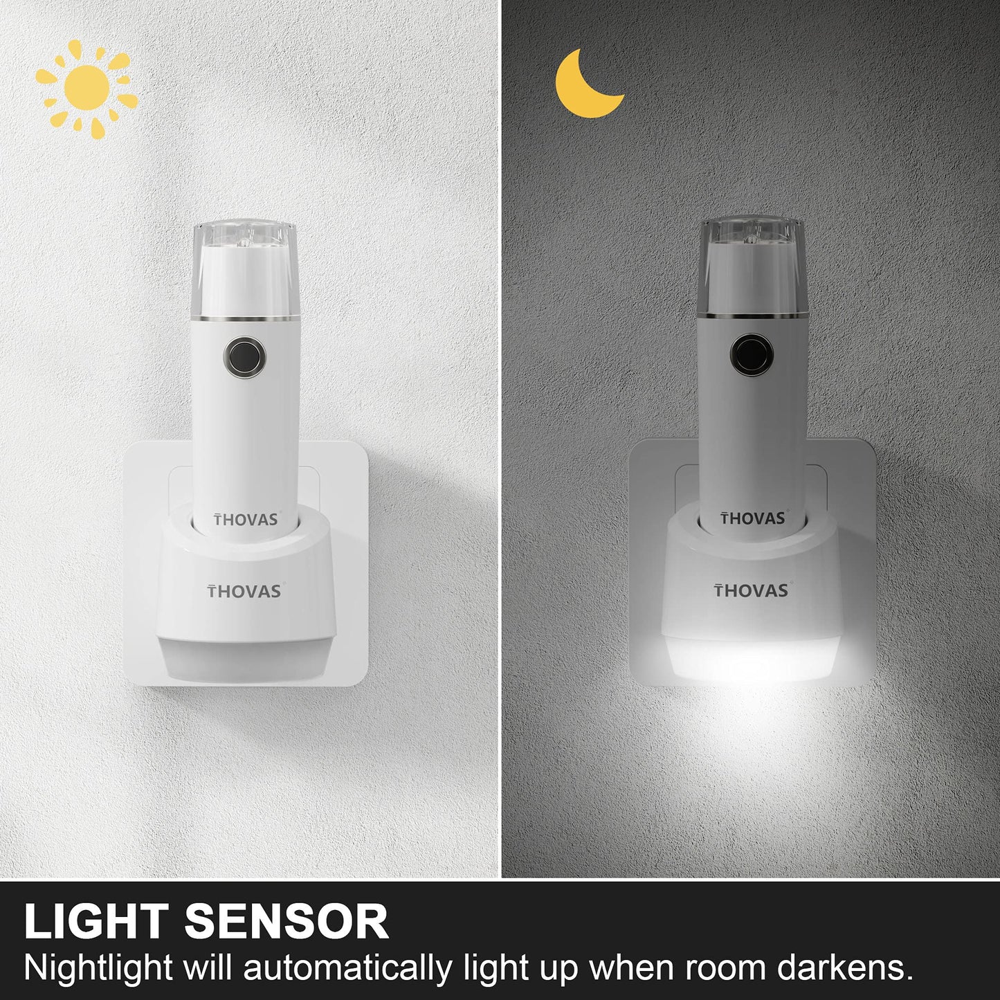 THOVAS Emergency LED Flashlight, Power Failure Light, Plug-in Flashlight for Home, Rechargeable Power Failure Flashlights, Handheld Lights Perfect for Hurricane, Survival Kits Emergencies 3 Pack