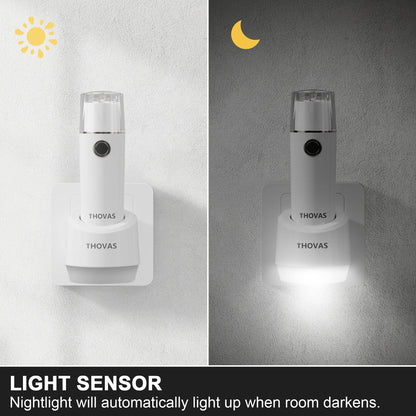 THOVAS Emergency LED Flashlight, Power Failure Light, Plug-in Flashlight for Home, Rechargeable Power Failure Flashlights, Handheld Lights Perfect for Hurricane, Survival Kits Emergencies 3 Pack