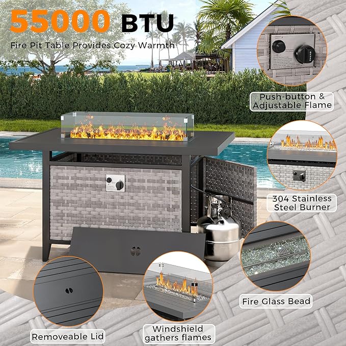 14-Seat Outdoor Wicker Patio Furniture Set