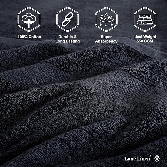 LANE LINEN 100% Luxury Cotton Bath Sheets Set of 4