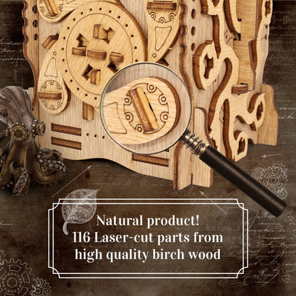 iDventure Cluebox - Captain's Nemo Nautilus - Escape Room Game - Puzzle Box - Sequential 3D Puzzle for Adults - Brain Teaser - Birthday Gift Gadget for Men and Women - Money Box