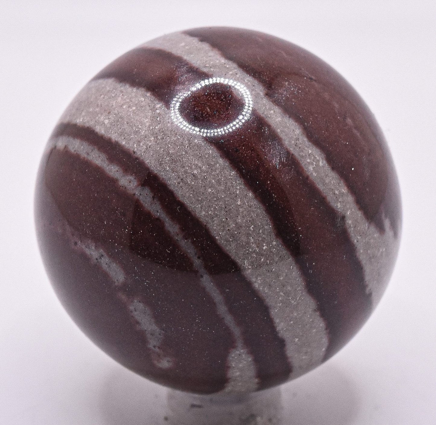 HQRP 48mm Shiva Lingam Sphere Polished Natural Narmada River Lingham Gemstone Crystal Mineral Collectible Décor Ball - India + Stand (1PC)