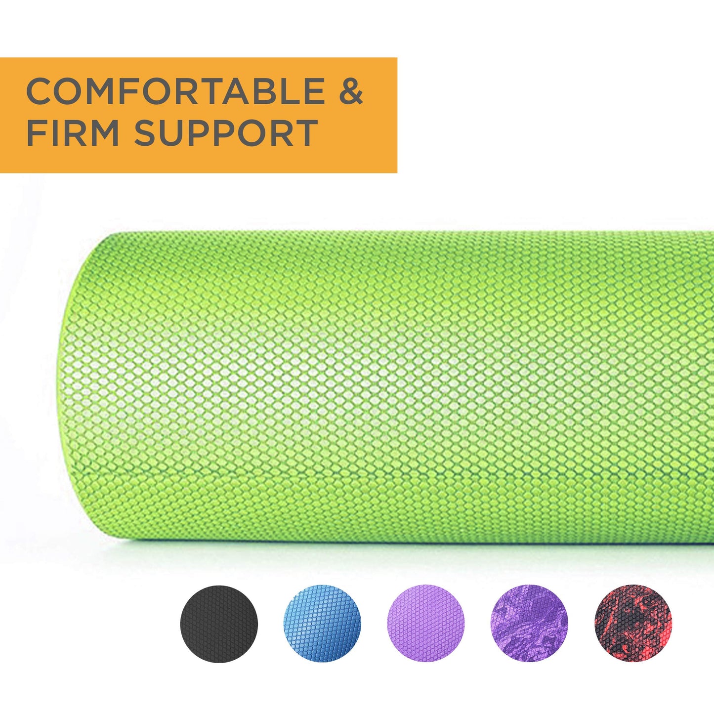Maximo Fitness Foam Roller - High Density Exercise Roller for Trigger Point Self Massage, Muscle and Back Roller for Fitness, Physical Therapy, Yoga and Pilates, Gym Equipment (Green, 15cm x 45cm)