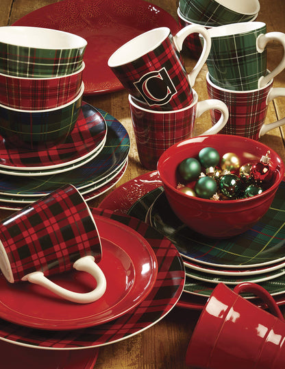 Certified International Christmas Plaid 16 oz. Mug, Set of 6 Assorted Designs